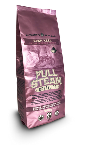 Full Steam Ground Coffee, Even Keel Decaf Medium Roast