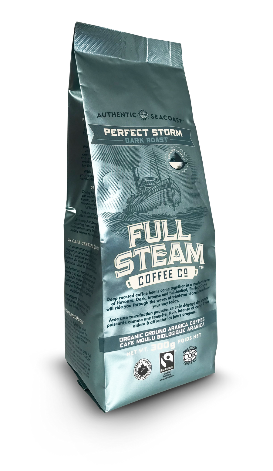 Full Steam Ground Coffee, Perfect Storm Dark Roast