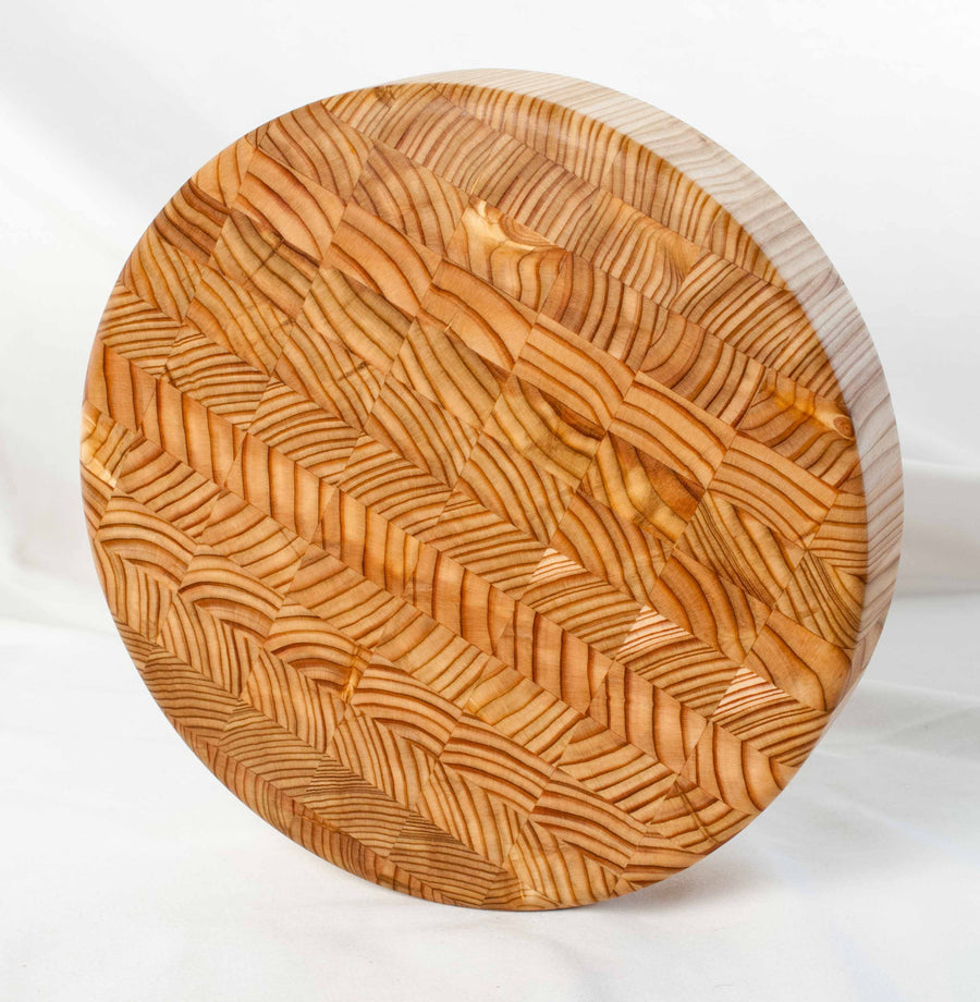 Larch Wood Cutting Board - Round Cheese