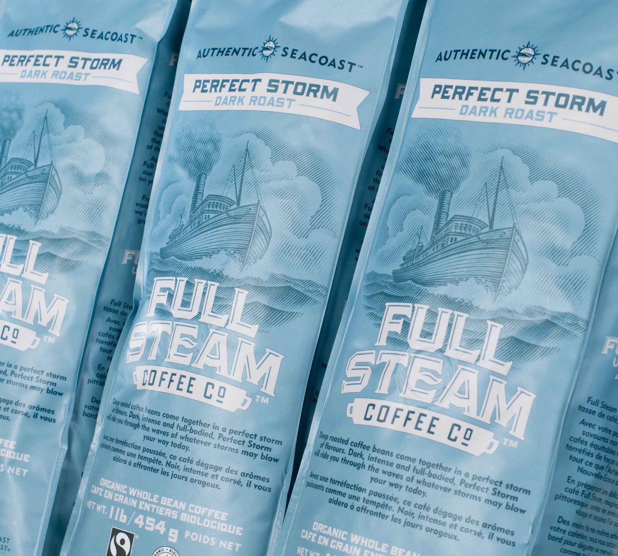 Full Steam Perfect Storm Dark Roast Coffee (Whole Bean) Authentic